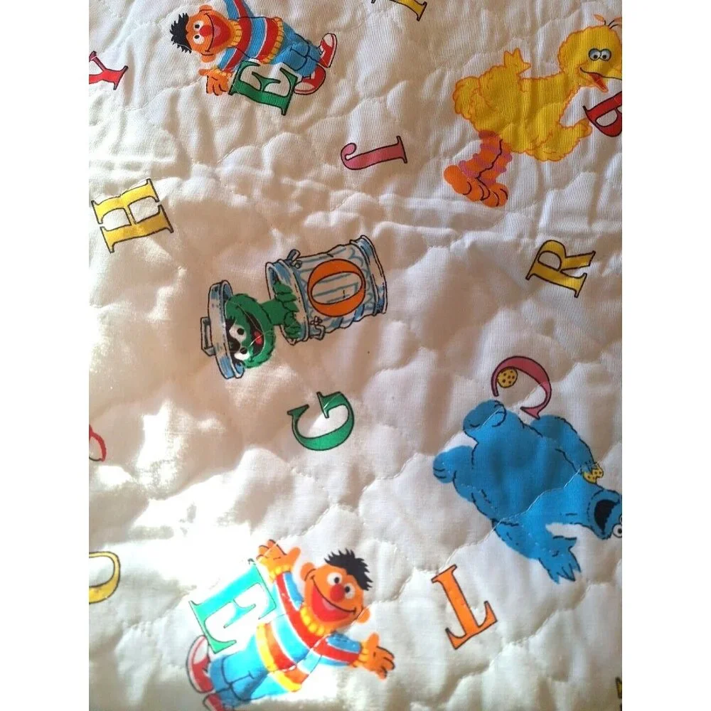 Quilted Sesame Street Comforter Fabric 3 Yards Vintage Alphabet Letters 110"x45" - Picture 4 of 8